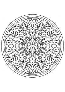 Mandala to color flowers vegetation to print 15